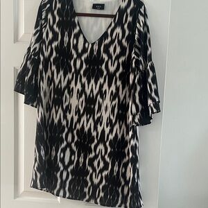 Vici Monochrome Ikat Mini Dress